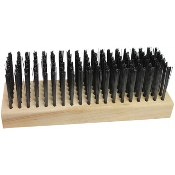 Scratch Brush, 7-1/4 in X 2-1/4 in Wood Block, Steel Fill, 12PK